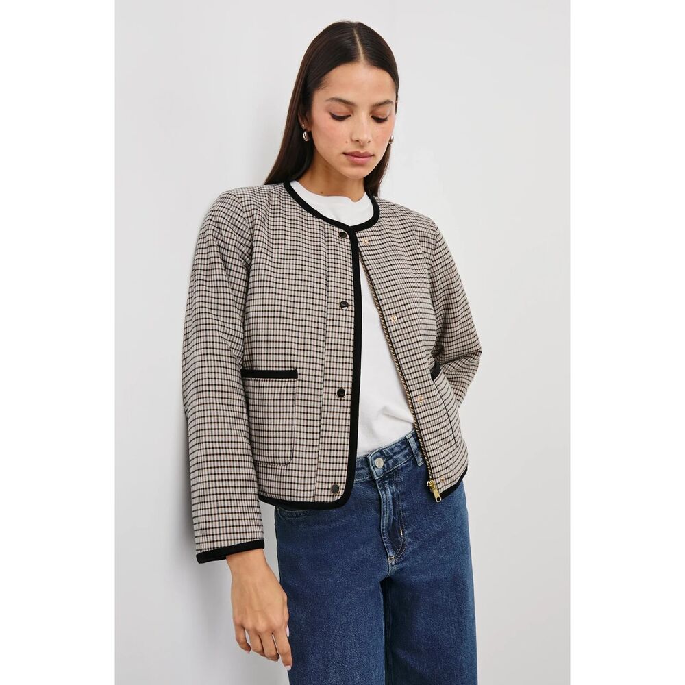 Rails Nota Jacket in Ice Taupe Minicheck Size Large